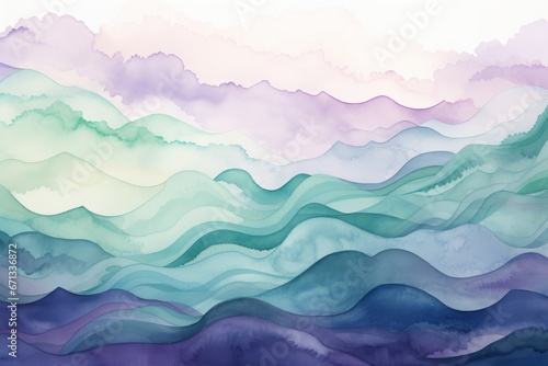 Abstract Waves of Blue and Purple. An abstract painting of blue and purple waves