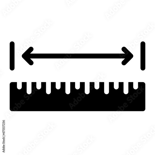 Length black solid glyph icon