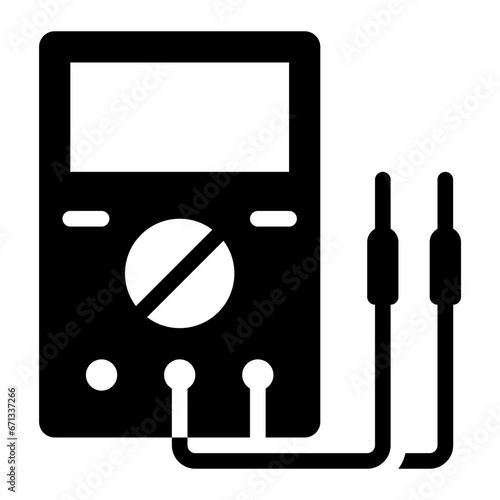 Voltmeter black solid glyph icon