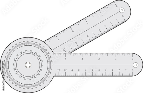 Goniometer Instrument Vector measures an Angle or allows an object to be rotated to a precise angular position