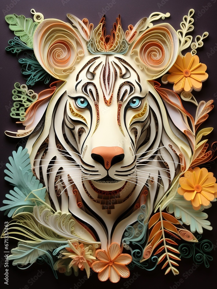 Beautiful papercut quilling paper filigree zoo animals Beautiful papercut quilling paper filigree zoo animals