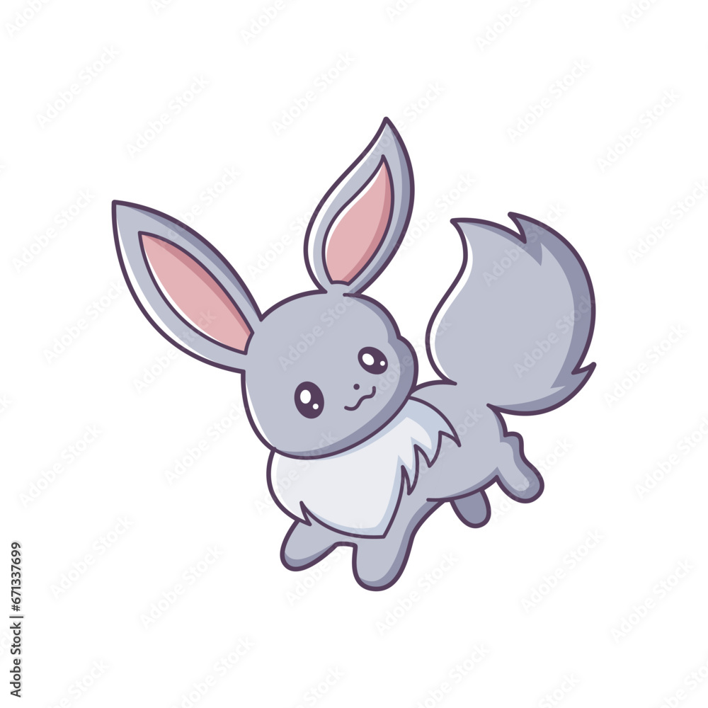 Obraz premium Cute Rabbit Character Design Illustration