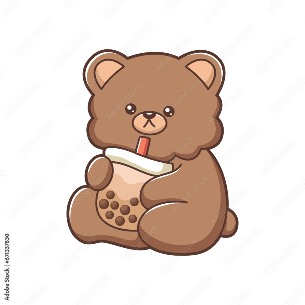 Fototapeta premium Cute Bear Character Design Illustration