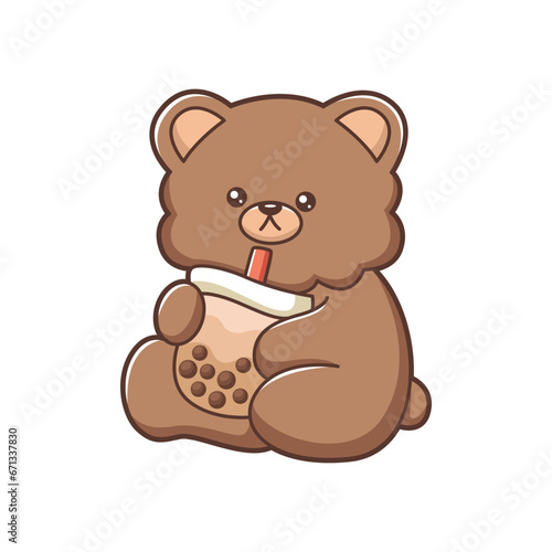 Cute Bear Character Design Illustration