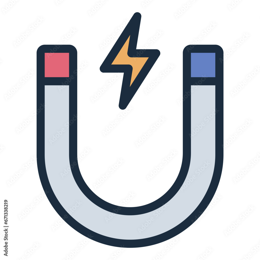 Magnet colorful filled line icon Magnet colorful filled line icon