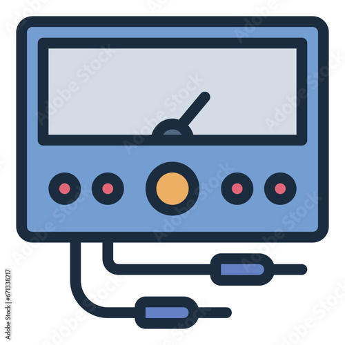 Amperemeter colorful filled line icon