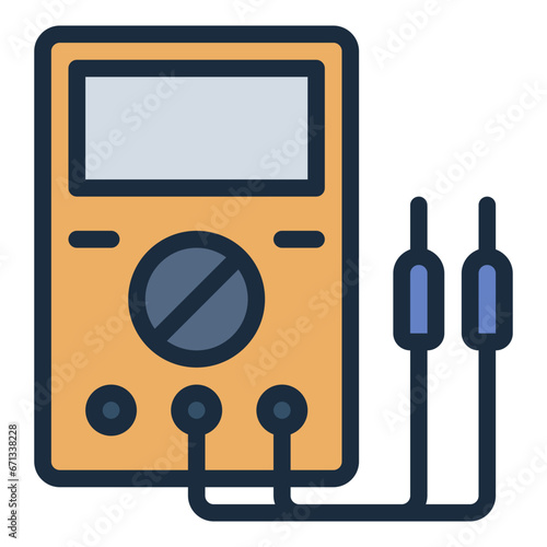 Voltmeter colorful filled line icon
