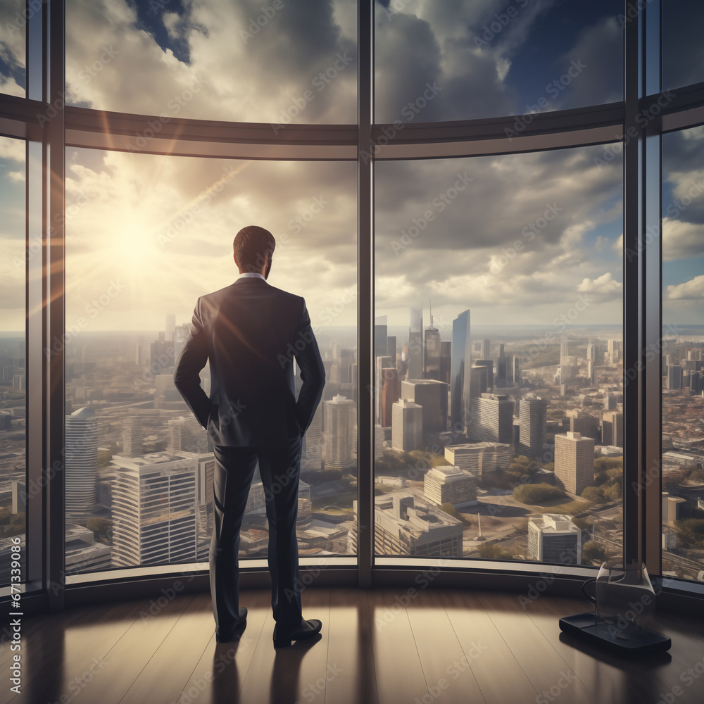 Fototapeta premium Businessman standing in office room.