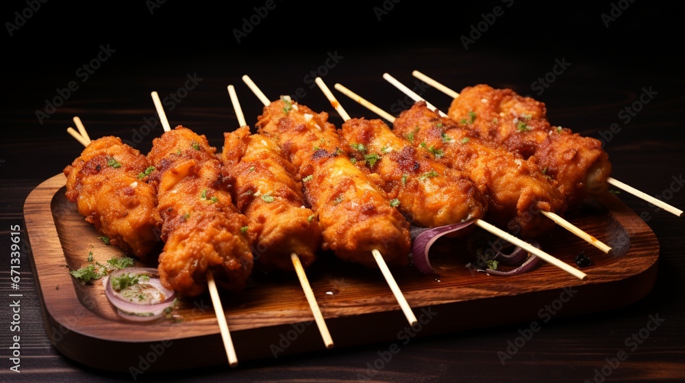 shish kebab on skewers generated by AI