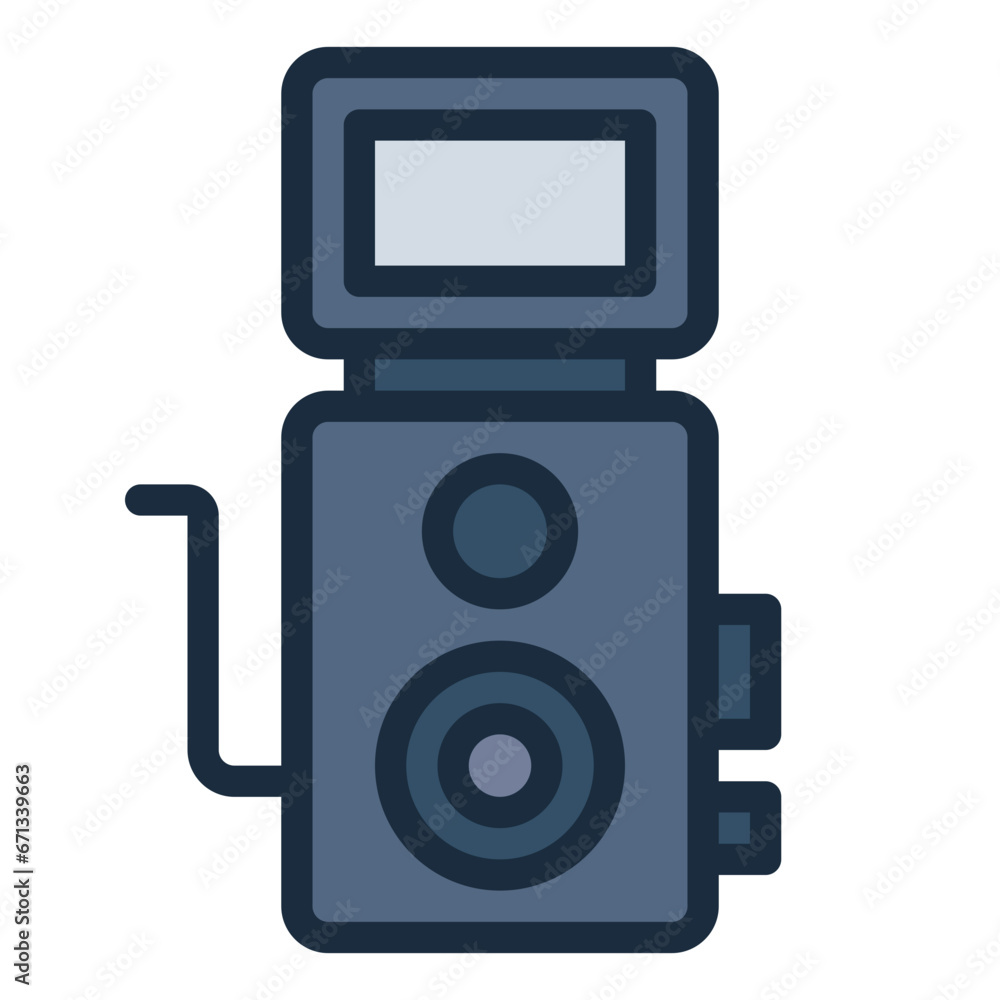 Camera colorful filled line icon Camera colorful filled line icon