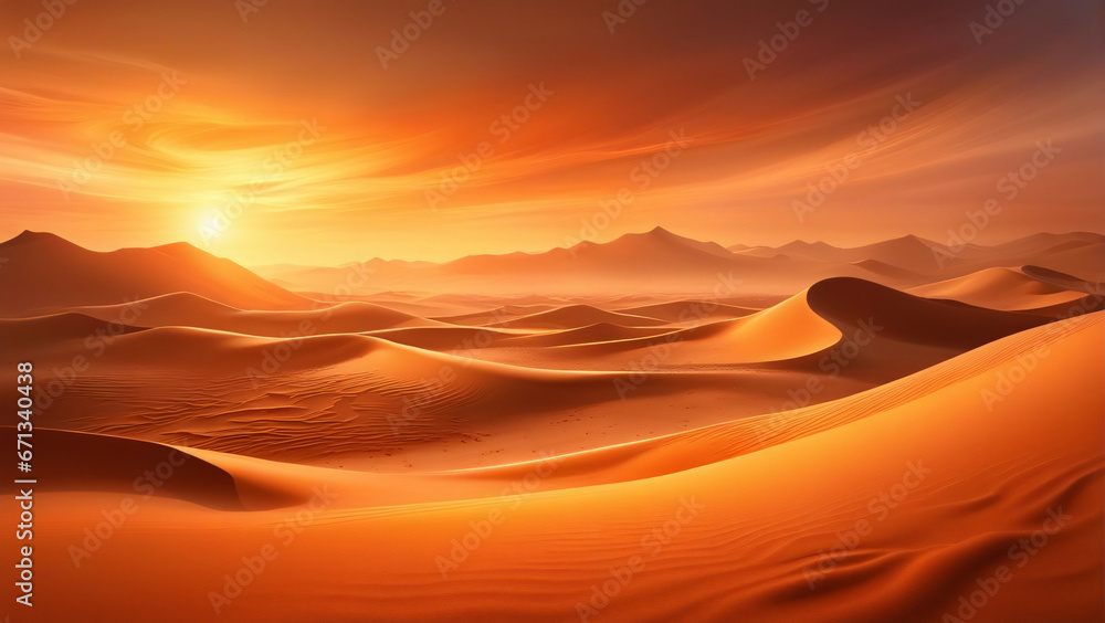 Sunrise in the desert.