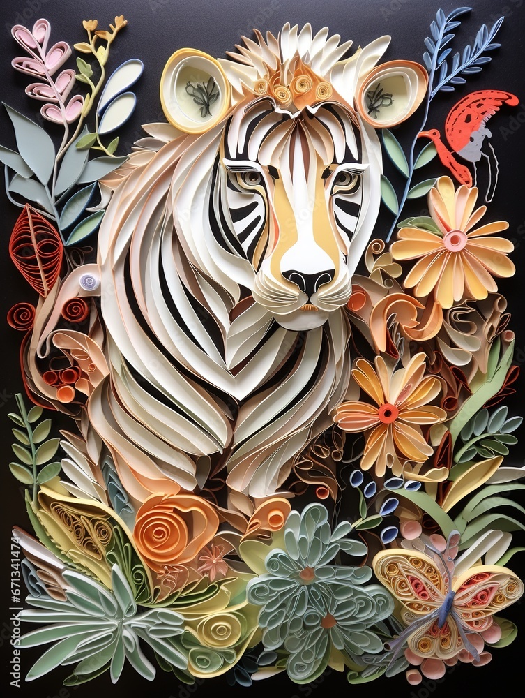 Beautiful papercut quilling paper filigree zoo animals Beautiful papercut quilling paper filigree zoo animals