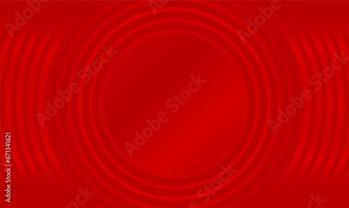Futuristic red circle background in neomorphism style. Vector geometric illustration. Technology cover design. Minimalist broadcast style for card, cover, banner, poster, backdrop, wall. Vector EPS10.