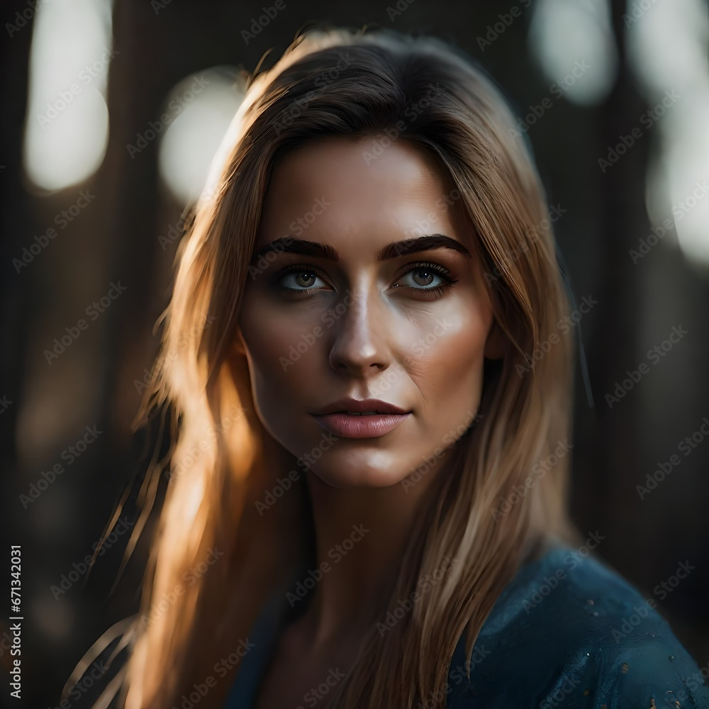 a beautiful white caucasian woman with a serious look on her face