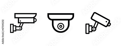 Cctv Camera Icon. Lineal Style Cctv Camera Outline Icon Vector Illustration