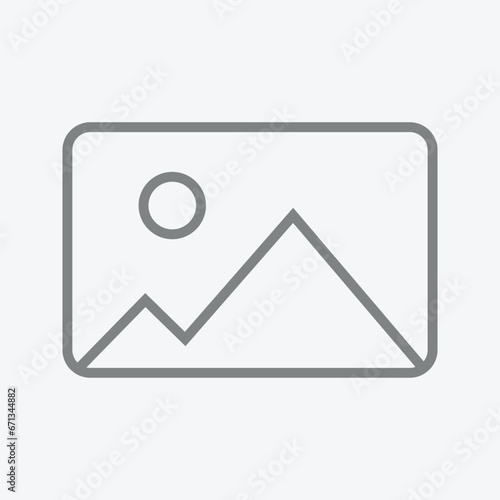 No photo thumbnail graphic element. No found or available image in the gallery or album. Flat picture placeholder symbol for the app, website, or user interface design. Vector illustration