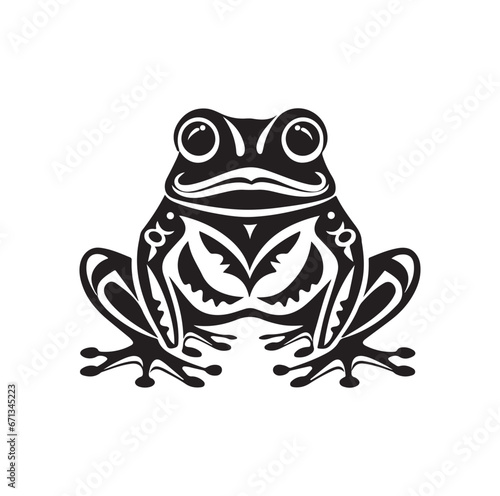 Frog Silhouette Vector Illustration.