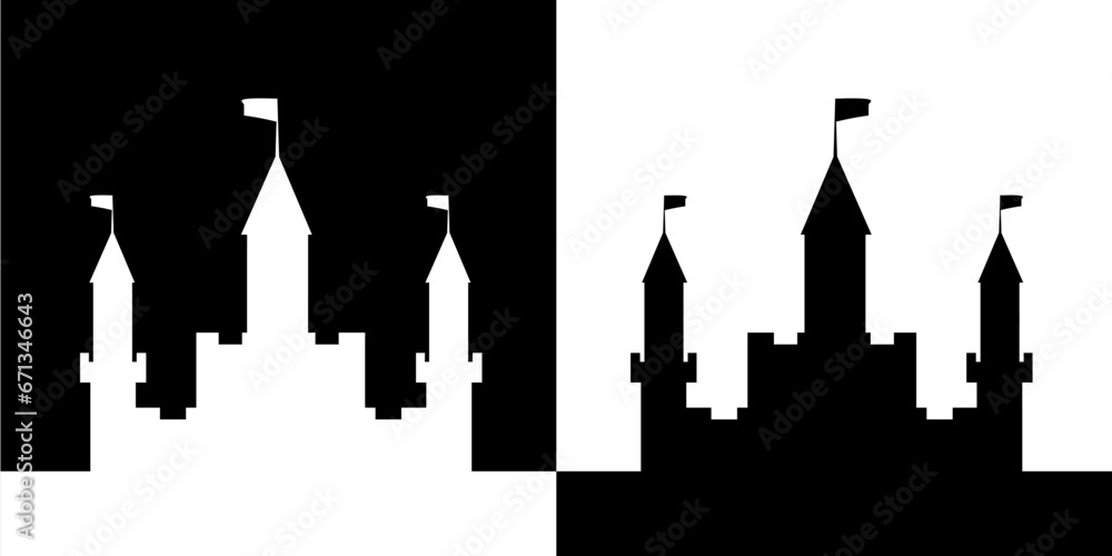 silhouette of the castle idea collection for business company. simple logos, minimalist, abstract vector design, icon and favicon for brand identity Templates for all designs