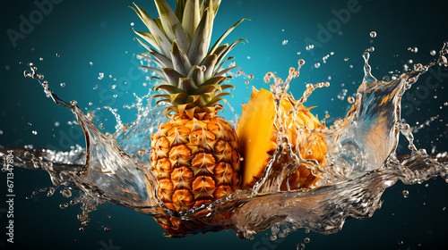 Pineapple commercial shooting close-up PPT background poster wallpaper web page