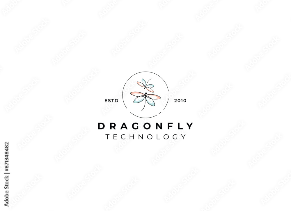 Simple and minimalist dragonfly logo design. Outline dragonfly logo Simple and minimalist dragonfly logo design. Outline dragonfly logo