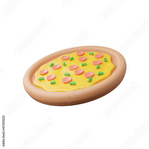 Pizza 3d illustration