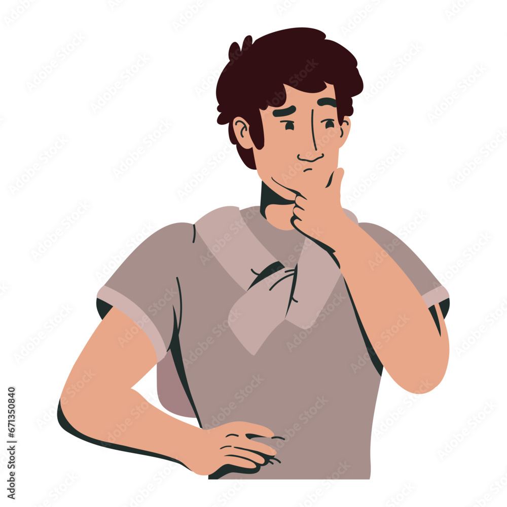 man thinking character man thinking character