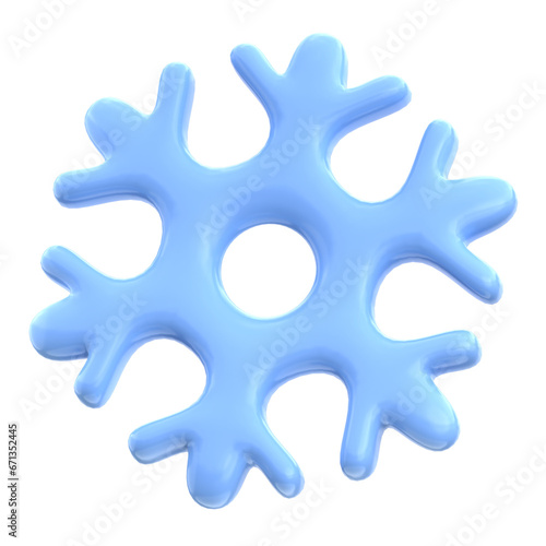 3d icon Snowflake  3d illustration  3d element  3d rendering.