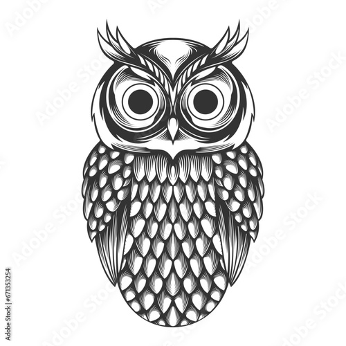owl on white background