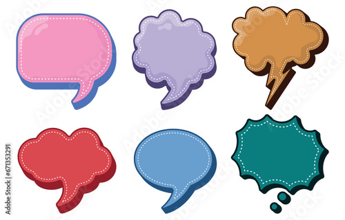 set of speech bubbles