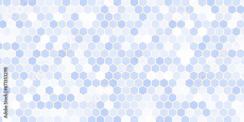 Blue hexagonal ceramic mosaics