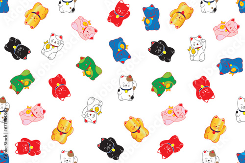 Illustration of the lucky cats on white background.