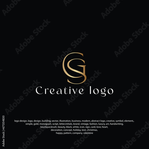 GS luxury logo or SG logo, GS icon, SG logo, modern logo, golden, creative, minimal, icon, 
letter, initials, and monogram logo design, abstract, free vector files