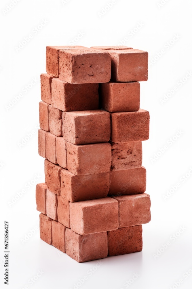 Stack of red bricks isolated on dark background Stack of red bricks isolated on dark background