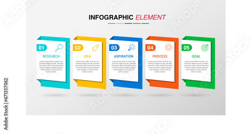 Infographic design with icons and 5 options or steps. Infographics business concept. 