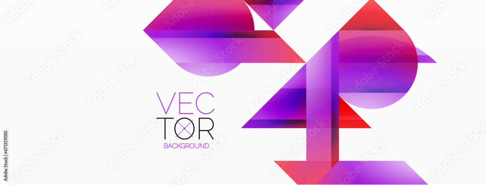 Gradient color triangles and circles on white. Dynamic blend creating captivating visual impact. Geometric background for digital designs, presentations, website banners, social media posts Gradient color triangles and circles on white. Dynamic blend creating captivating visual impact. Geometric background for digital designs, presentations, website banners, social media posts