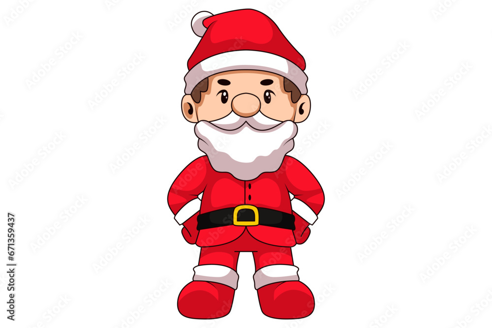 Cute Christmas Santa Cartoon Character Design Cute Christmas Santa Cartoon Character Design