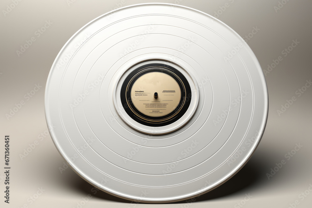 Collectible white vinyl record with a blank label, perfect for showcasing your cherished vinyl collection, Generative AI Collectible white vinyl record with a blank label, perfect for showcasing your cherished vinyl collection, Generative AI