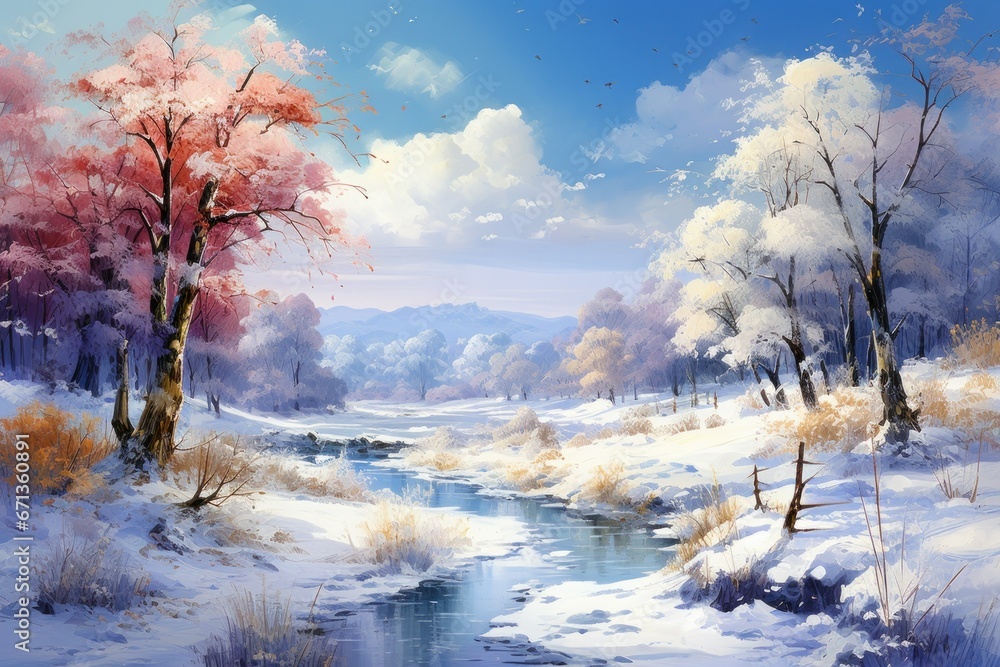 Snow-Covered Landscapes - Generative AI Snow-Covered Landscapes - Generative AI