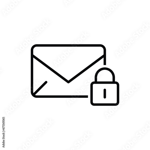 Email mail lock vector icon