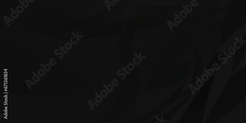 Dark black wrinkled paper crumpled texture. black fabric textured crumpled black paper background. panorama black paper texture background, crumpled pattern texture background.