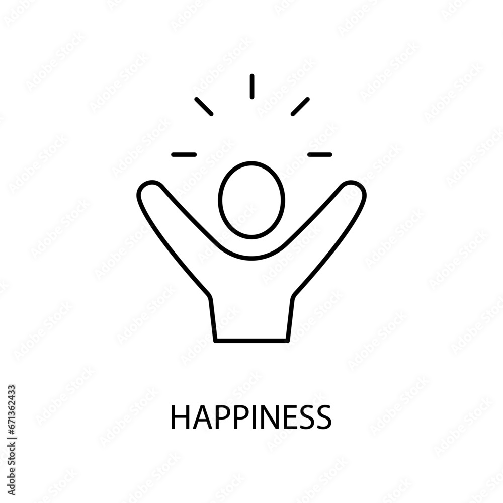 HAPPINESS concept line icon. Simple element illustration.HAPPINESS concept outline symbol design. HAPPINESS concept line icon. Simple element illustration.HAPPINESS concept outline symbol design.