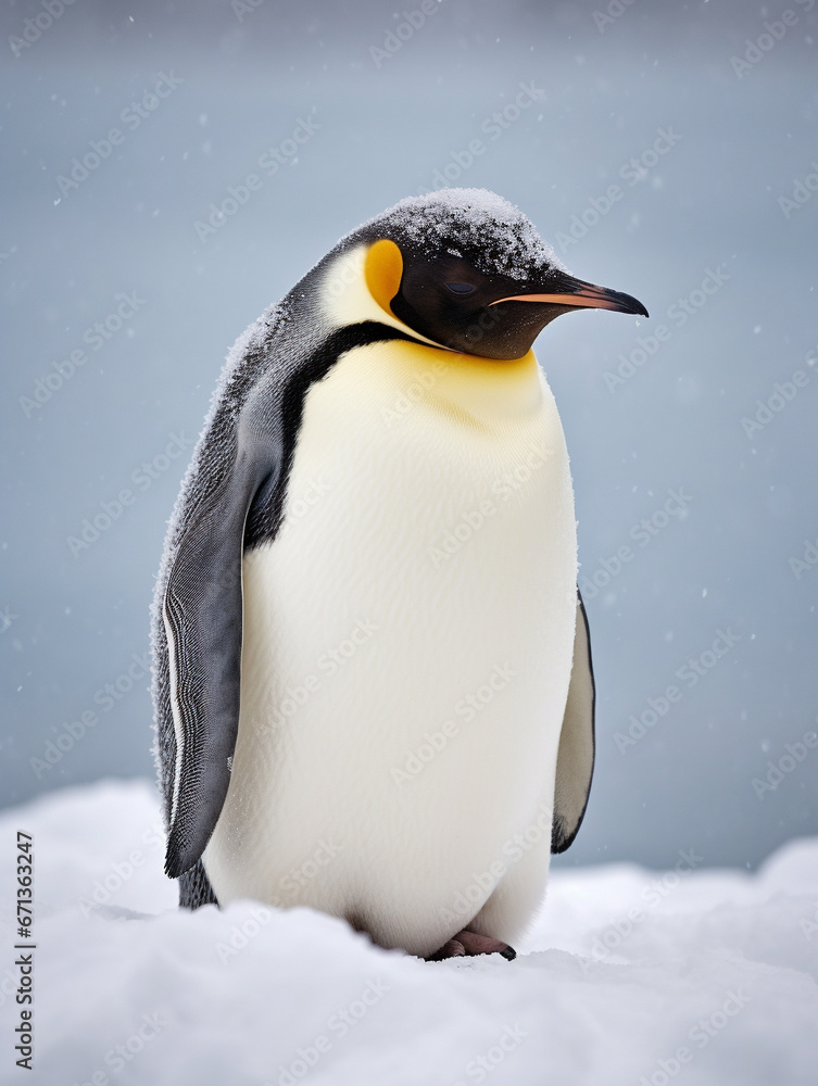 A Photo of a Penguin in a Winter Setting A Photo of a Penguin in a Winter Setting