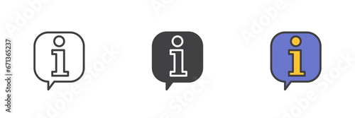Information message different style icon set