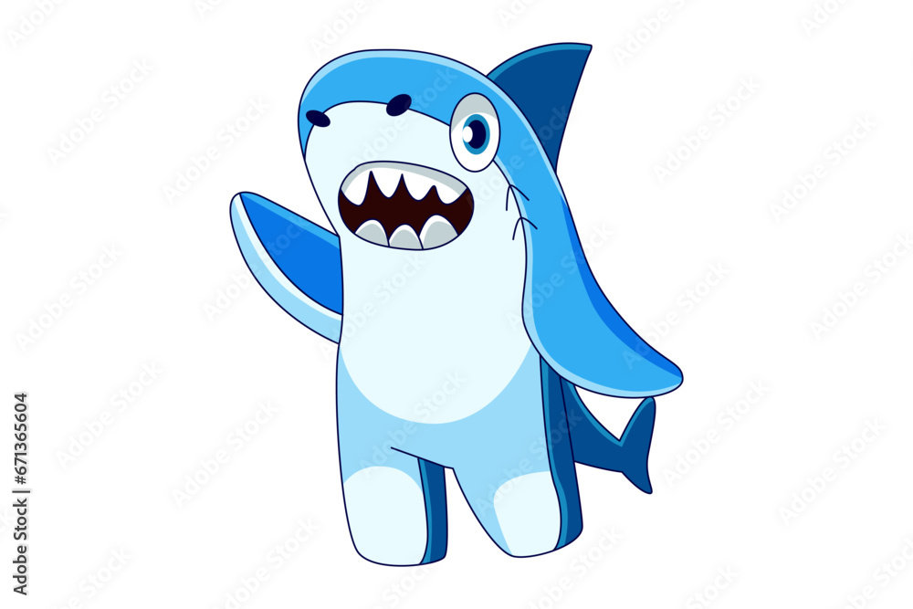 Cute Shark Cartoon Character Design Cute Shark Cartoon Character Design