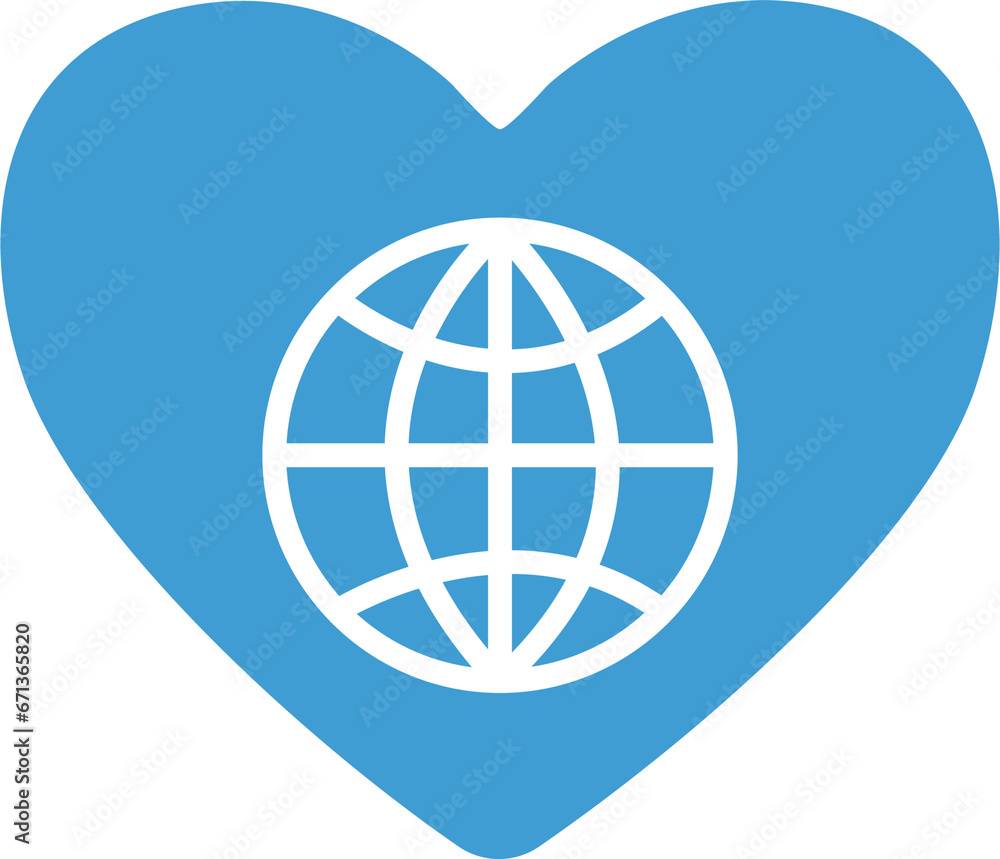 Digital png illustration of heart with globe on transparent background Digital png illustration of heart with globe on transparent background