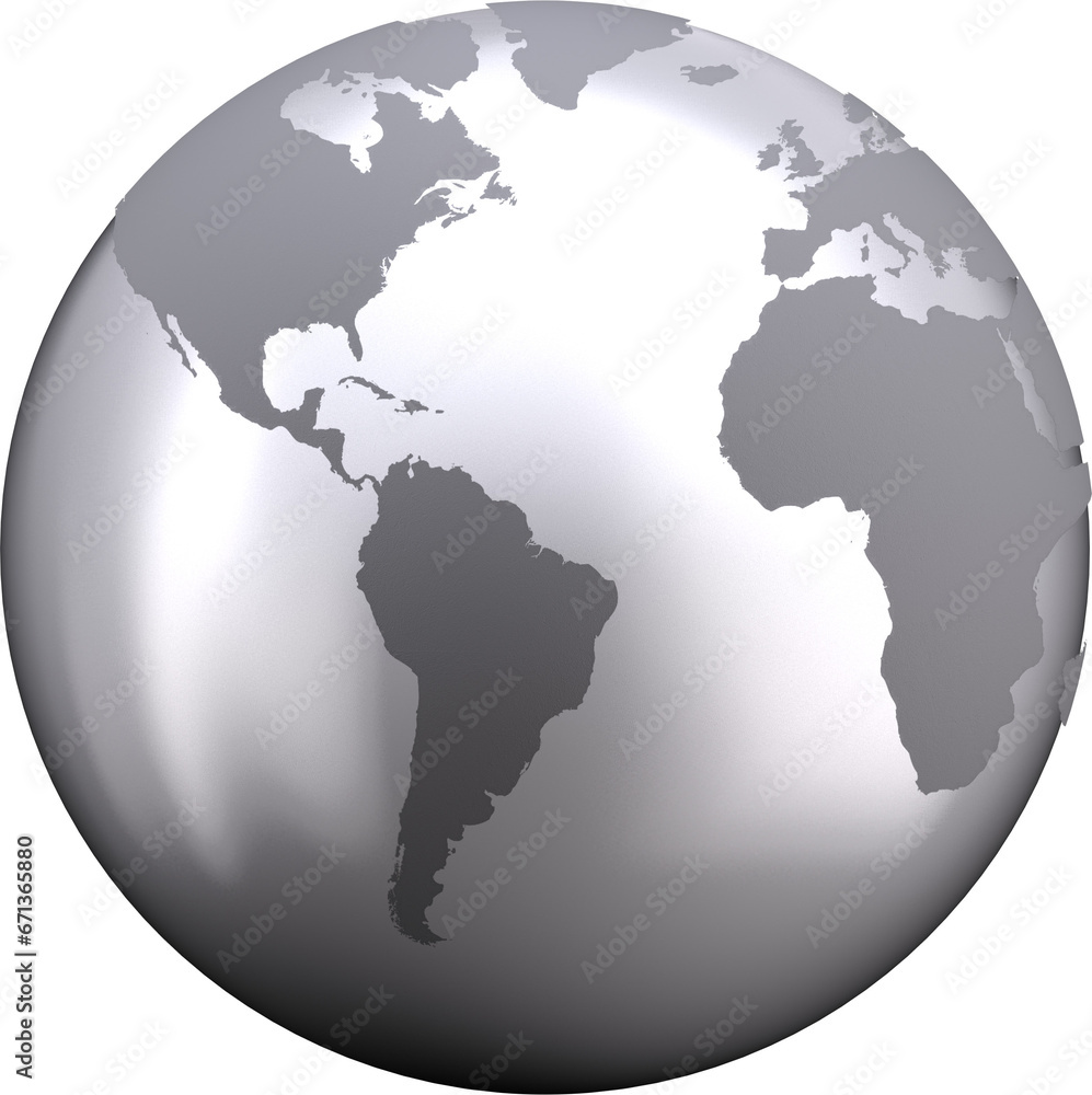 Digital png illustration of silver and gray earth on transparent background