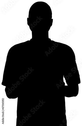 Digital png silhouette image of man holding hands on transparent background