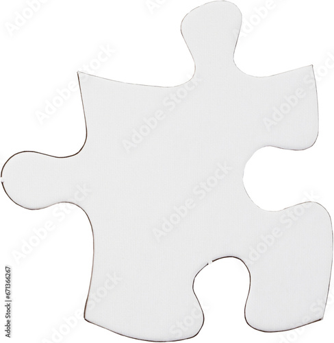 Digital png illustration of white puzzle piece with copy space on transparent background photo