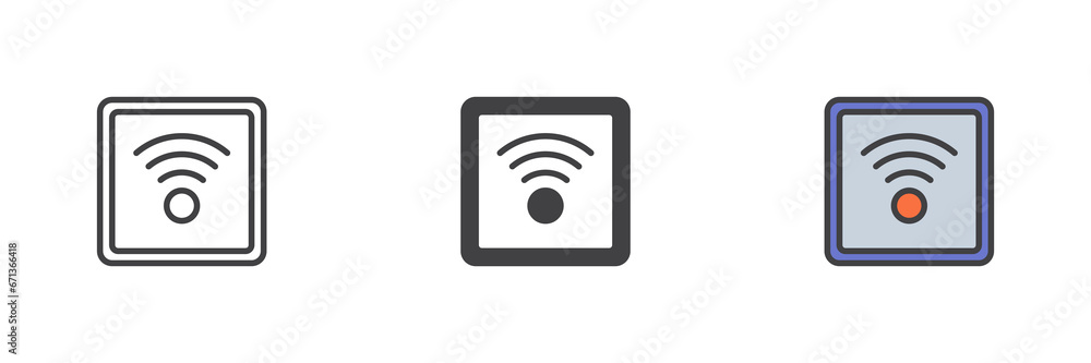 Wi-fi zone different style icon set Wi-fi zone different style icon set