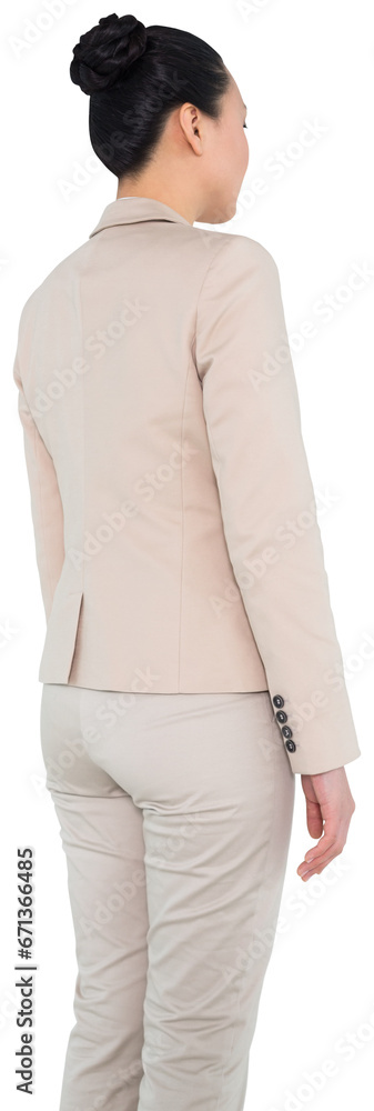 Digital png photo of biracial businessman standing back on transparent background Digital png photo of biracial businessman standing back on transparent background